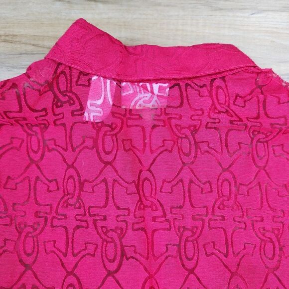 🔹️NWT Alfred Dunner Red Semi-Sheer All Aboard 3/4 Sleeve Size 16W - Picture 4 of 10